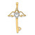 14k and White Rhodium D/C Heart/ Angel Wings Key Pendant