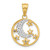 14K and White Rhodium D/C Moon and Stars Pendant