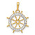 14k and White Rhodium D/C Ship's Wheel Pendant
