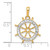14k and White Rhodium D/C Ship's Wheel Pendant