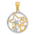 14K and White Rhodium D/C Stars Pendant - C4-ECF97503-8558