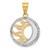 14K and White Rhodium D/C Sun and Moon Pendant