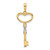 14k and White Rhodium Diamiond-cut Heart Key Pendant