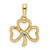 14k and White Rhodium Diamond-cut Clover Pendant
