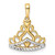 14k and White Rhodium Diamond-cut Crown Pendant - M2-17557FCB-2886