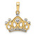 14k and White Rhodium Diamond-cut Crown Pendant - M2-25C16460-3618