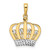 14k and White Rhodium Diamond-cut Crown Pendant - M2-905CBD30-6579