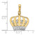 14k and White Rhodium Diamond-cut Crown Pendant - M2-905CBD30-6579