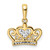 14k and White Rhodium Diamond-cut Heart Crown Pendant