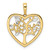 14k and White Rhodium Diamond-cut Tree of Life Heart Pendant
