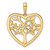 14k and White Rhodium Diamond-cut Tree of Life Heart Pendant