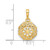 14k and White Rhodium Floral Design Circle Pendant