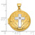 14k and White Rhodium Half Point Diamond Polished Cross 20mm Round Locket