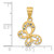 14K and White Rhodium Polished and D/C Butterfly Pendant - C4-FFE0E313-4223
