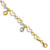 14K and White Rhodium Polished Dangles and Diamond-cut Heart Links 7.25 inch Bracelet