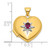 14k and White Rhodium Starburst and Round Lab Created Ruby 18mm Heart Locket