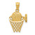 14k Basketball in the Net Pendant
