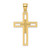 14k Beaded & Polished Double Cross Pendant - K9-A75AE2FE-1965