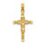 14K Beaded Accent w/ Cross Behind Crucifix Charm