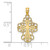 14K Beaded Lace Trim Cross Charm