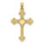 14K Beaded Tip Cross w/ Heart Center Charm
