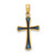 14K Blue Enameled Tapered Cross Charm