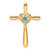 14k Blue Topaz Cross w/Heart Chain Slide