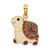 14K Brown, Tan and Black Enamel Turtle Charm