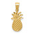 14K Brushed & Diamond-cut Pineapple Pendant