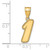 14k Brushed Border Script  Number 1 Pendant