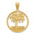 14K CANCUN Palm Tree Circle Charm