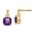 14k Checkerboard  Amethyst and Diamond Earrings