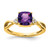 14k Checkerboard Amethyst and Diamond Ring
