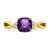 14k Checkerboard Amethyst and Diamond Ring