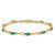 14k Complete Diamond and Oval Emerald Open Link 7 inch Bracelet