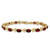 14k Complete Diamond and Oval Garnet Floral 7 inch Bracelet