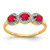 14k Composite Ruby and Diamond 3-Stone Ring