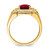 14k Created Checkerboard Ruby and Diamond Mens Ring