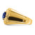 14k Created Checkerboard Sapphire and Diamond Mens Ring