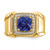 14k Created Checkerboard Sapphire and Diamond Mens Ring