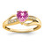 14k Created Pink Sapphire and Diamond Heart Ring