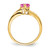 14k Created Pink Sapphire and Diamond Heart Ring