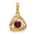 14k Created Ruby Triangle Pendant