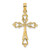 14K Cross Cut-Out w/ Heart Ends Charm