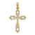 14K Cross Cut-Out w/ Heart Ends Charm