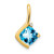 14k Cushion Blue Topaz and Diamond Pendant - PM-35F393CD-5317