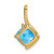 14k Cushion Blue Topaz and Diamond Pendant - PM-35F393CD-5317