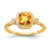 14k Cushion Citrine and Diamond Ring