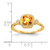14k Cushion Citrine and Diamond Ring
