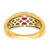 14k Cushion Created Ruby and Diamond Mens Ring - RM-15F19221-8490